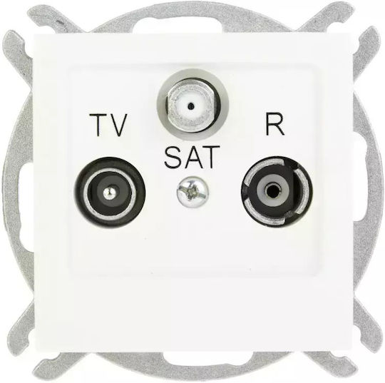 Ospel Satelliten- und Radiobuchse Terminal in Beige Farbe GPA-GS/m/27