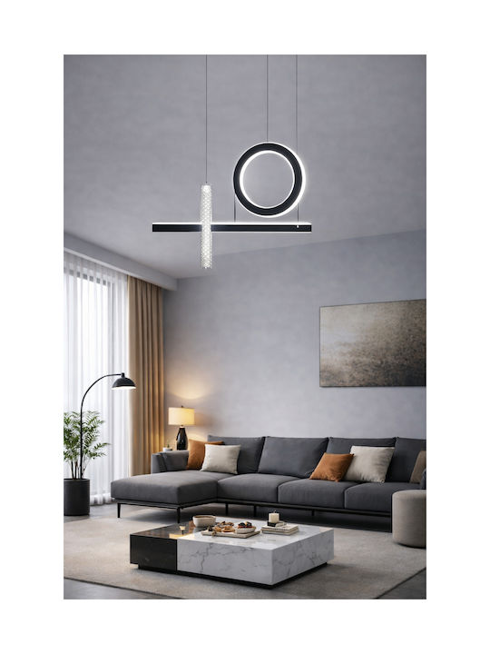 Universo Illuminazione Πλαφονιέρα Οροφής Μαύρη με Ενσωματωμένο LED