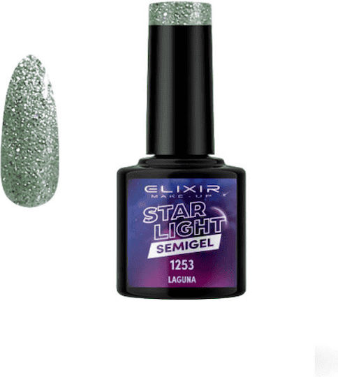 Elixir Star Light Хибриден Лак за Нокти 1253 Laguna с Glitter 8мл 1бр