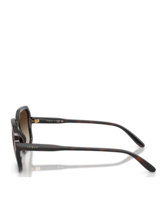 Vogue Unisex Sunglasses with Brown Horn-Rimmed Frame and Brown Lens
