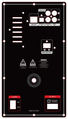 Elekom Karaoke Speaker With Wireless Microphones And Lighting Effects EK-3124XB Black