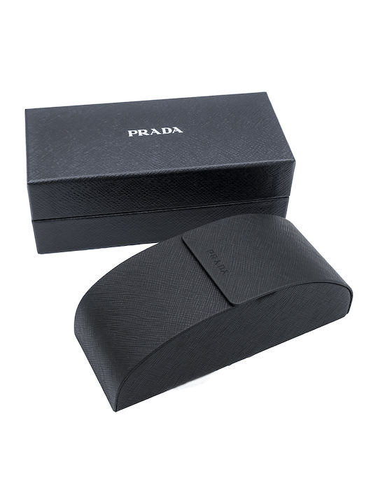 Prada Women's Sunglasses with Black Horn-Rimmed Frame and Black Lens