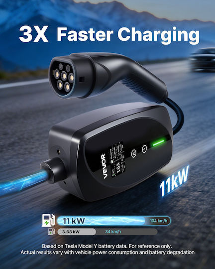 Vevor Portable Three-Phase Charging Station 11kW with Built-in Cable Type 2 (OGBXCDQPM11KC6E73001V2)