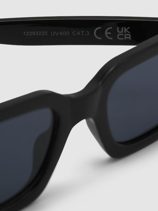 Jack & Jones Jacavey Men's Sunglasses with Black Horn-Rimmed Frame and Black Lens
