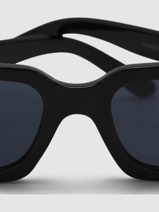 Jack & Jones Jacavey Men's Sunglasses with Black Horn-Rimmed Frame and Black Lens