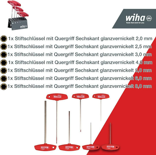 Wiha Σετ 7 Κλειδιά Allen σε Σχήμα Ταφ