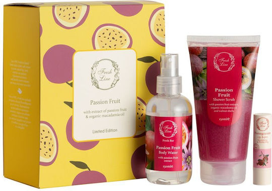 Fresh Line Passion Fruit Skin Care Set for Moisturizing Body Cleaning & Brightening 3pcs