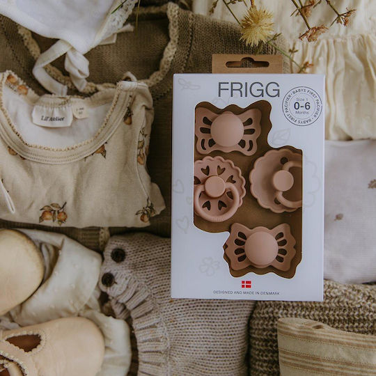 Frigg Залъгалки Силикон Нощна Розови за 0-6 Месеца 4 Броя