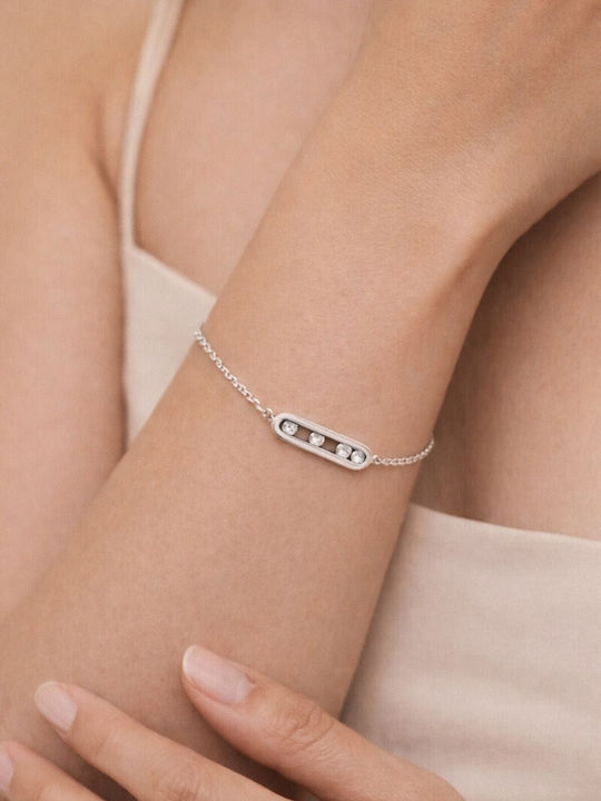 Eluna Women's Silver Gold Plated Chain Bracelet with Zircon