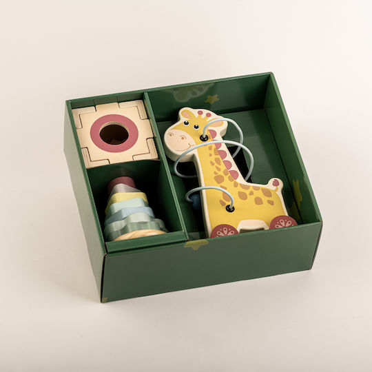 Wooden Set Of 3 Activity Toys Giraffe