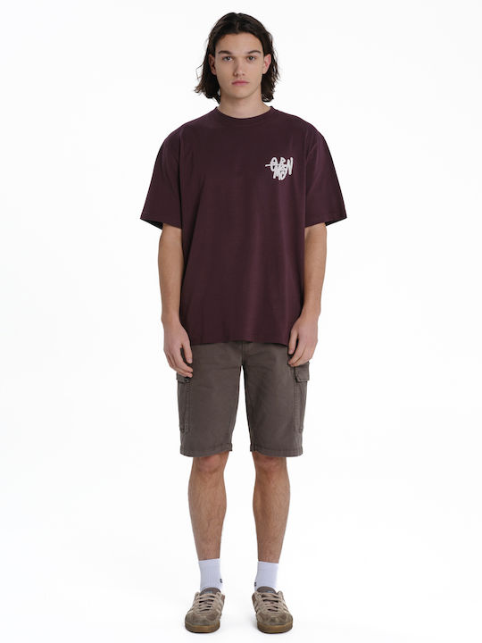 Herrenblusen Kurzarm T-Shirts Burgundisch