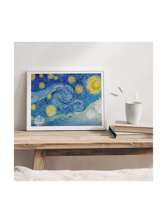 Poster Van Gogh Starry Night Art107 50cm X 70cm Black Wooden Frame
