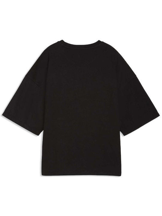 Women's Cotton Short Sleeve Top Puma Black