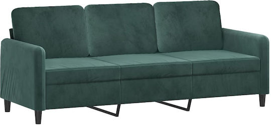 Canapea Cu Trei Locuri Catifelat Verde Închis 198x77x80 cm