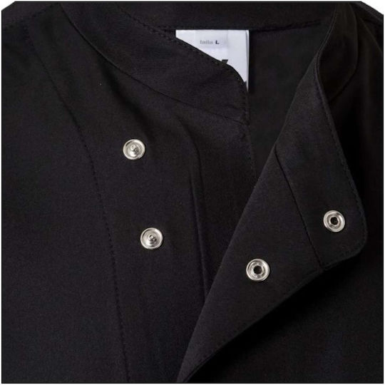Velilla Chef Jacket 100% Microfiber Black With Short Sleeve