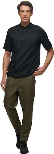 Velilla Chef Jacket 100% Microfiber Black With Short Sleeve
