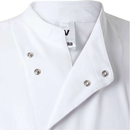 Velilla Σακάκι Σεφ 100% Microfiber Λευκό με Μακρύ Μανίκι