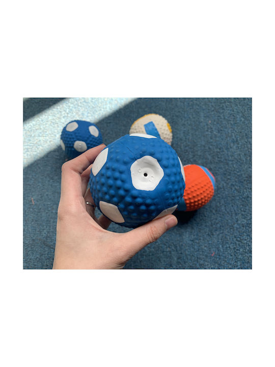 Ideaplus Pet Dog Toy Ball made of Rubber with Sound 9cm Blue 1 Piece