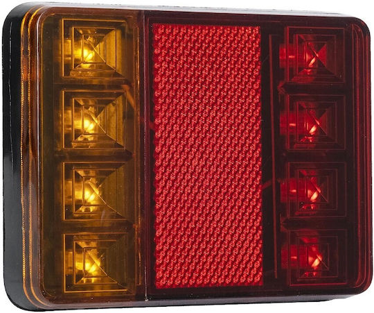 Globostar Tail Light 999-0255 Rear Vehicle LED Light 9W 360lm 140° DC 12V Waterproof IP66 Orange & Red & Cool White 6000K L12 x W9.5 x H2cm Pack of 2 Pieces 1 Year Warranty 999-0255
