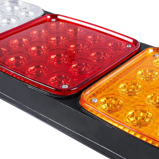 Globostar Tailight 999-0259 Rear Vehicle LED Light 9W 360lm 180° DC 24V Waterproof IP66 Orange & Red & Cool White 6000K M42 x D4.3 x H15.4cm Pack of 2 Pieces 1 Year Warranty 999-0259