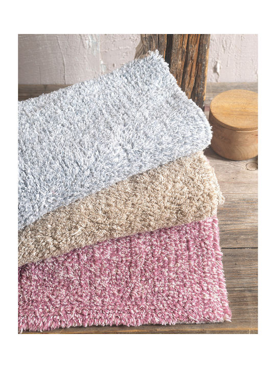 Rythmos Bath Mat Cotton 120-199-205 Pink-White 50x80cm