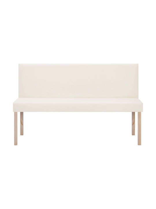 Doppelsitzer Sofa Künstliches Leder Beige 139.5x54x85.5cm