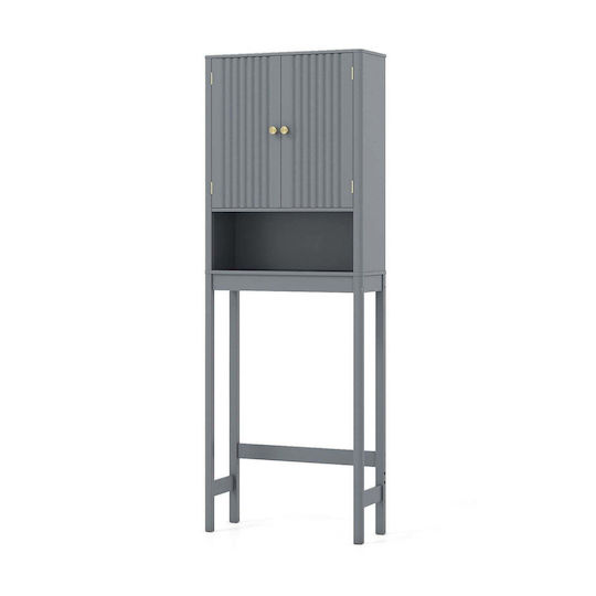Costway Ντουλάπι Μπάνιου 168x23x60cm Γκρι