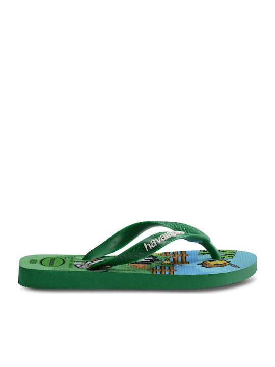 Kids' Flip Flops Green Minecraft