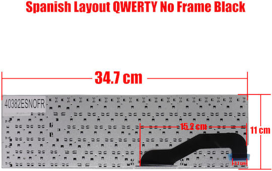 Spanish Laptop Keyboard Asus X540 X540l X540s X540la X540la-si30205p X540lj X540sa X540sc Vm520u Es No Frame Black Cod.40382esnofr