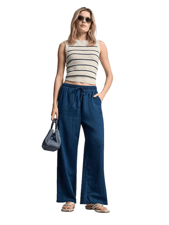 Women's Fabric Trousers Indigo