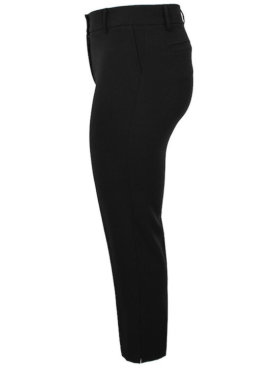 Damen Krepp Hose in Schlanke Passform Schwarz
