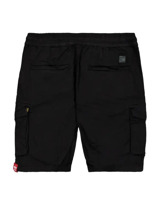 Cargo-Shorts Herren Regular Fit Schwarz