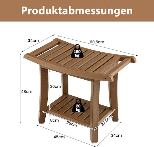Costway Scaun de Baie 60,5x34x48cm BA7859CF