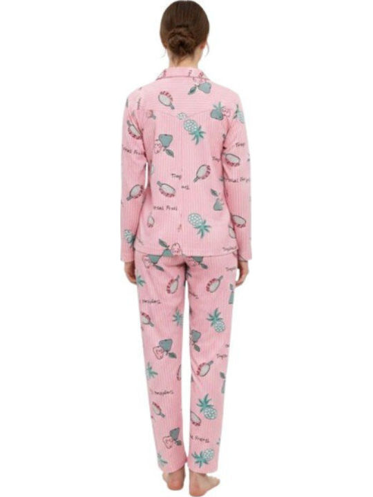 Soccus Set Pijamale Dama De Iarnă Din Bumbac Roz