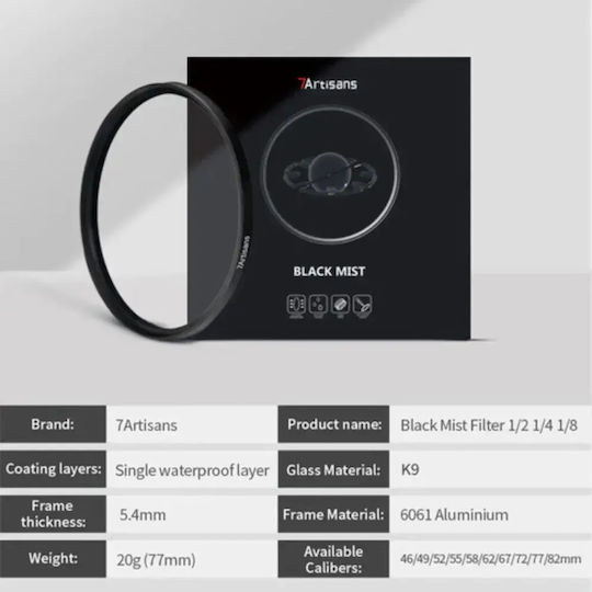 7artisans Objektivfilter Durchmesser 52mm für Fotografie Objektive