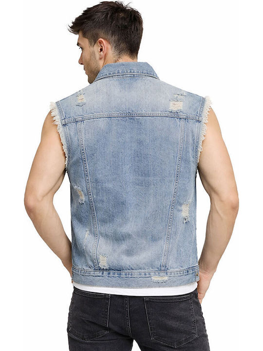 Ärmelloses Denim Jacke Blau