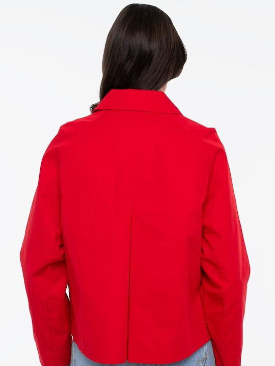 Tommy Hilfiger Късо Дамско Яке за Зима Cardinal Red
