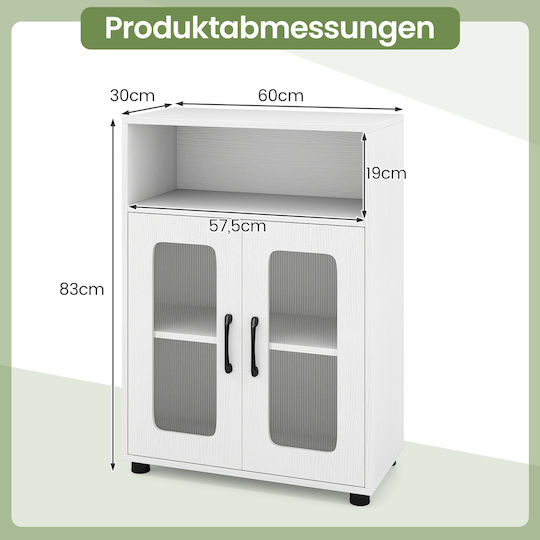 Costway Badezimmerschrank 83x60x30cm Weiß