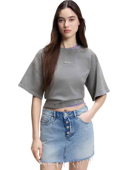 Damen T-shirt Gewaschene Schwarze