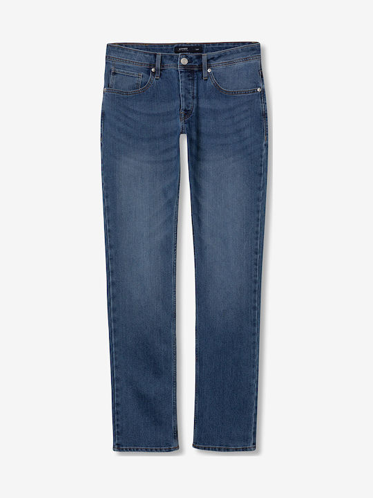 Men's Elastic Jeans Pants with Slim Fit Blue