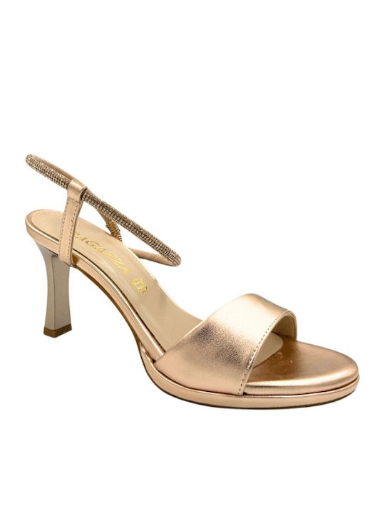 Damen Sandalen Aus Leder Anatomisch Mit Strass Gold