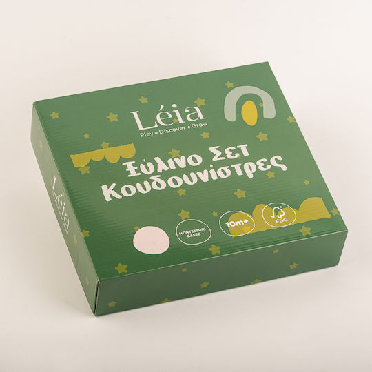 Set Din Lemn Jucării De Dentiție Pentru Bebeluși – Vulpe Koala – Roz