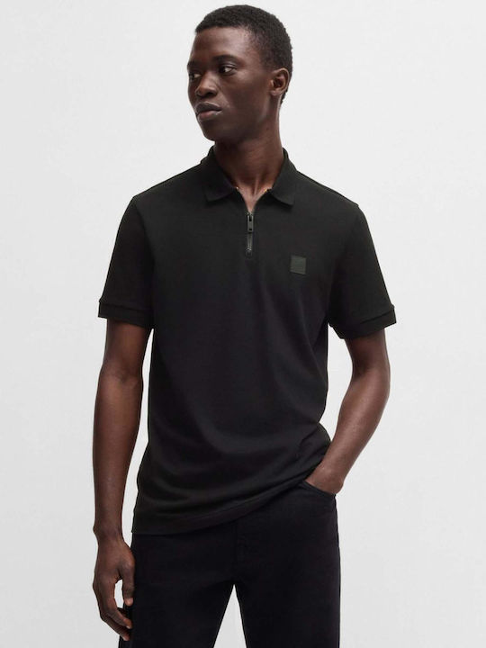 Polo Short Sleeve Black Blouse