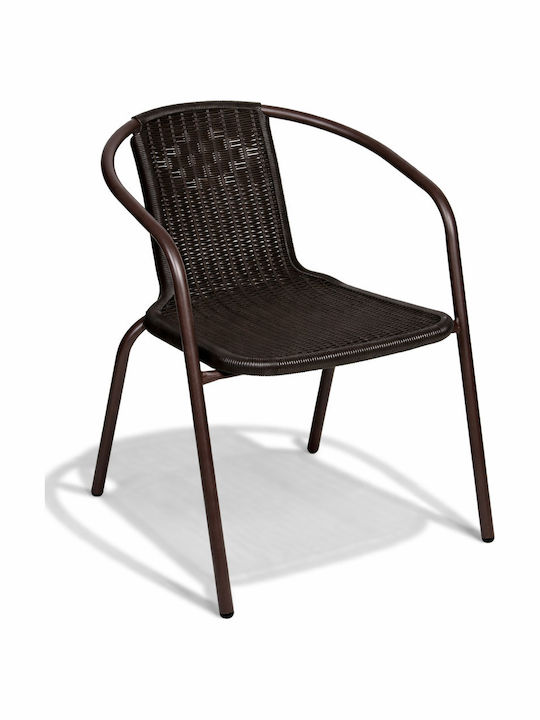 Garten- und Outdoor-Möbelsets Typsatz Speisesaal 5 Stück Braun mit Sonnenschirmhalter