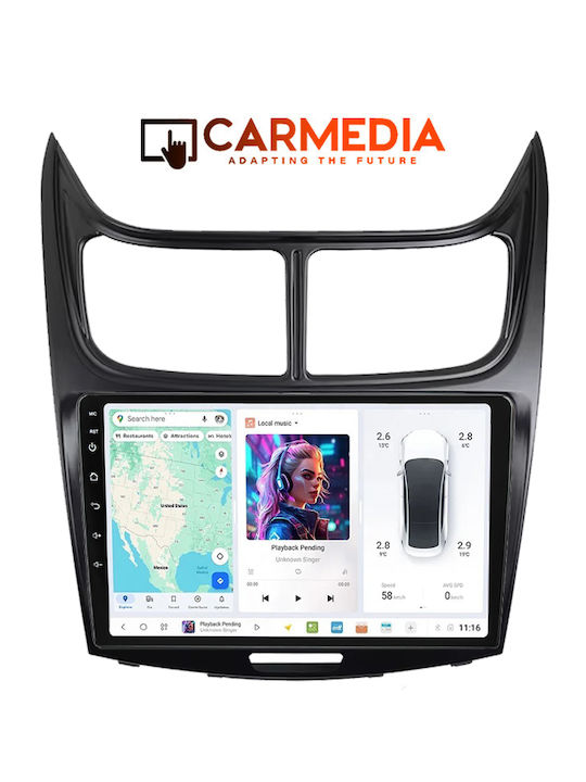 Carmedia Auto-Audiosystem für Chevrolet Segel 2009-2014 (Bluetooth/USB/WiFi/GPS/Apple-Carplay/Android-Auto) mit Touchscreen 9"