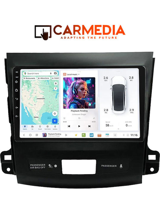 Carmedia Автомобилна Аудио Система (Блутут/USB/WiFi/GPS/Apple-Carplay/Android-Auto) с Тъчскрийн 9"