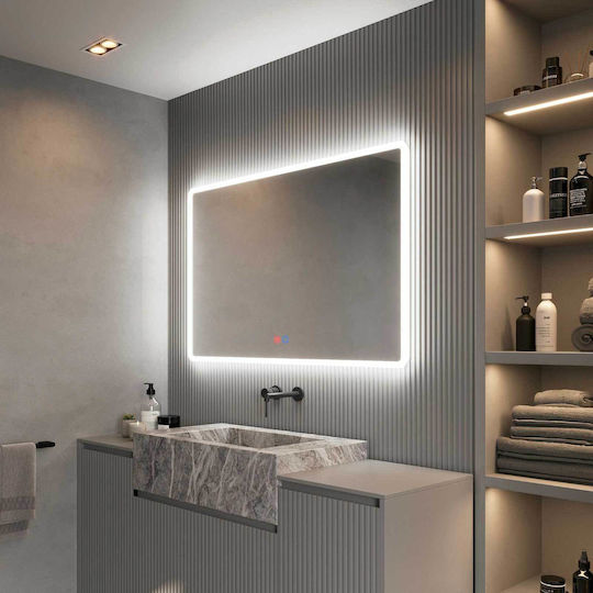 Imex Oglindă Pătrată De Baie Cu Lumini LED Din Metal 100x80cm