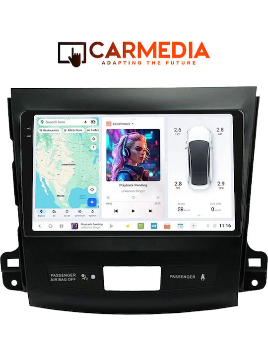 Carmedia Автомобилна Аудио Система (Блутут/USB/AUX/WiFi/GPS/Apple-Carplay/Android-Auto) с Тъчскрийн 9.5"