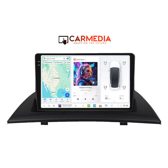 Carmedia Ηχοσύστημα Αυτοκινήτου για BMW X3 (E83) 2003-2010 (Bluetooth/USB/AUX/WiFi/GPS/Apple-Carplay/Android-Auto) με Οθόνη Αφής 9.5"