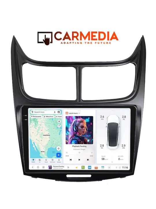 Carmedia Ηχοσύστημα Αυτοκινήτου για Chevrolet Sail Chevrolet Sail 2009-2014 (Bluetooth/USB/AUX/WiFi/GPS/Apple-Carplay/Android-Auto) με Οθόνη Αφής 9.5"